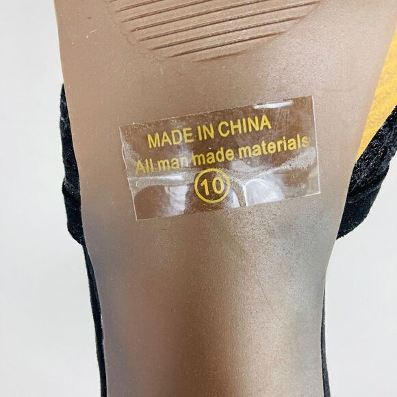 Dream‎ Paris Womans  Black Stiletto 5.5” Shoes, Open Toe, Ankle Strap Size 10 - Picture 14 of 15